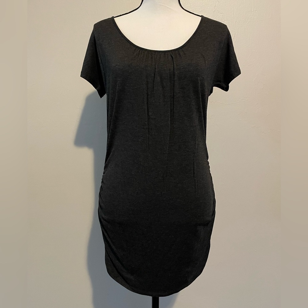 Grey Fitted Shirt Mini Dress